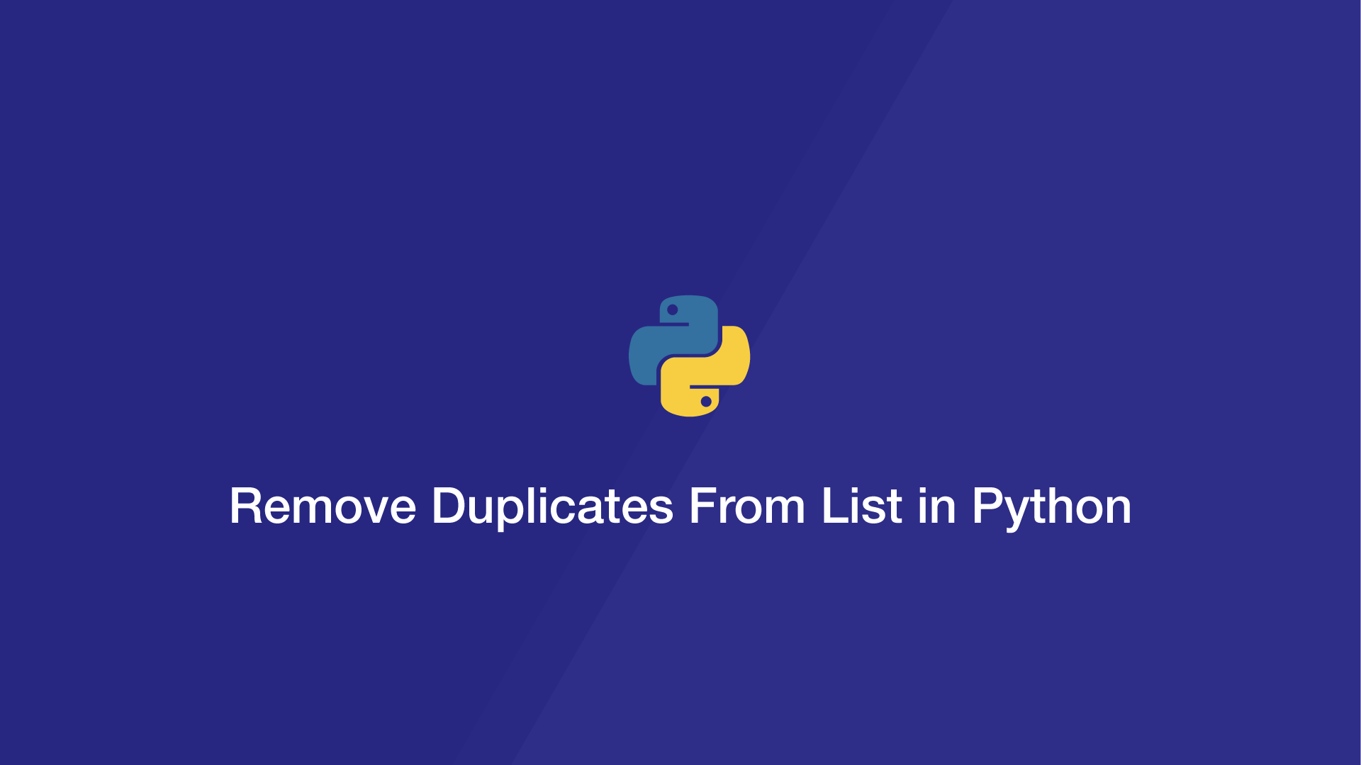 Remove Duplicates From List In Python SkillSugar