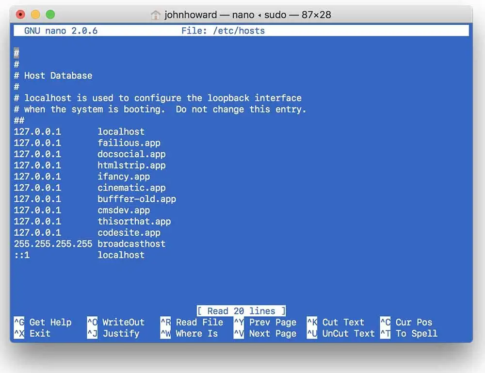 mac terminal commands for working with text files