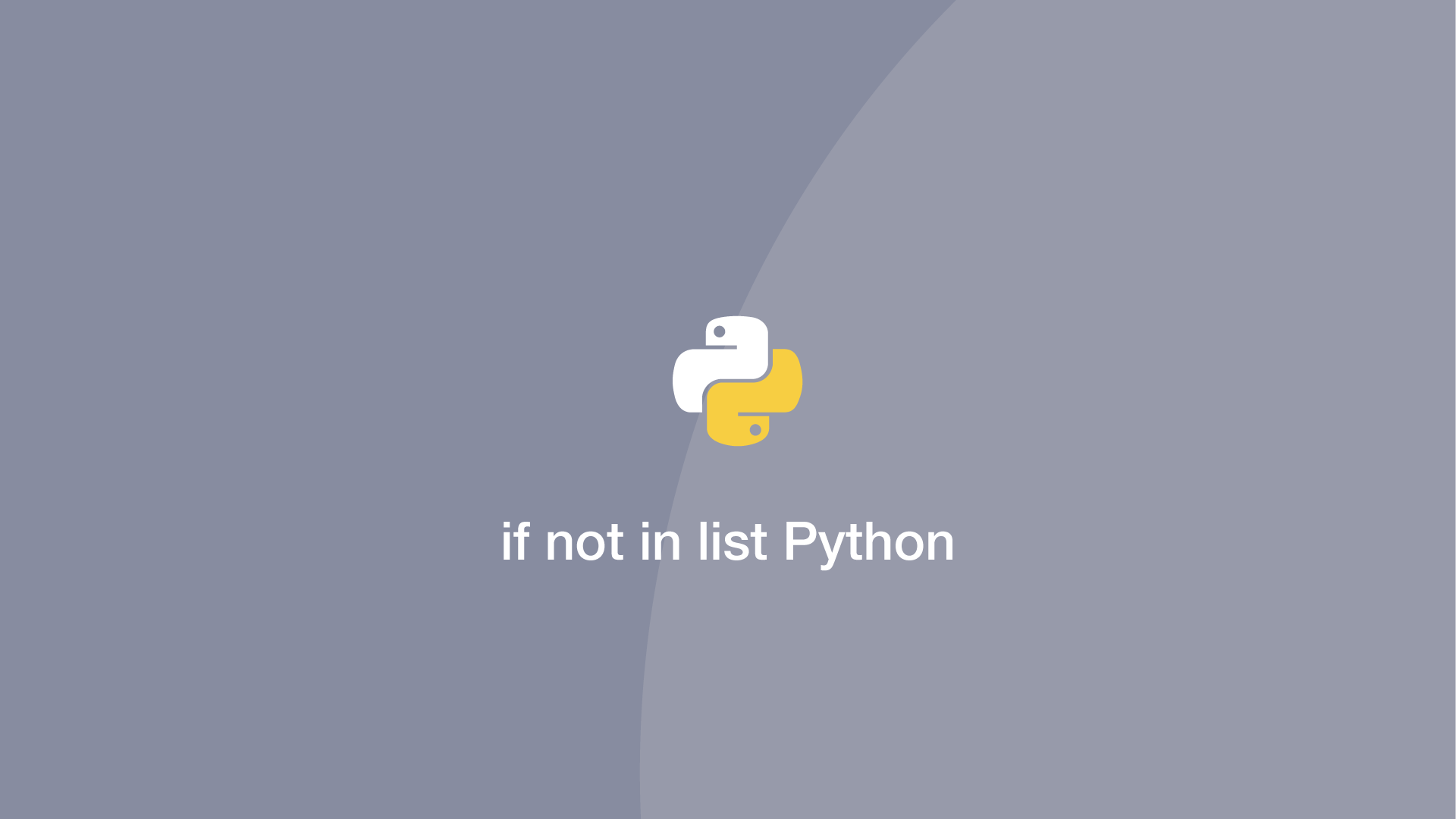 If Not In List Python SkillSugar