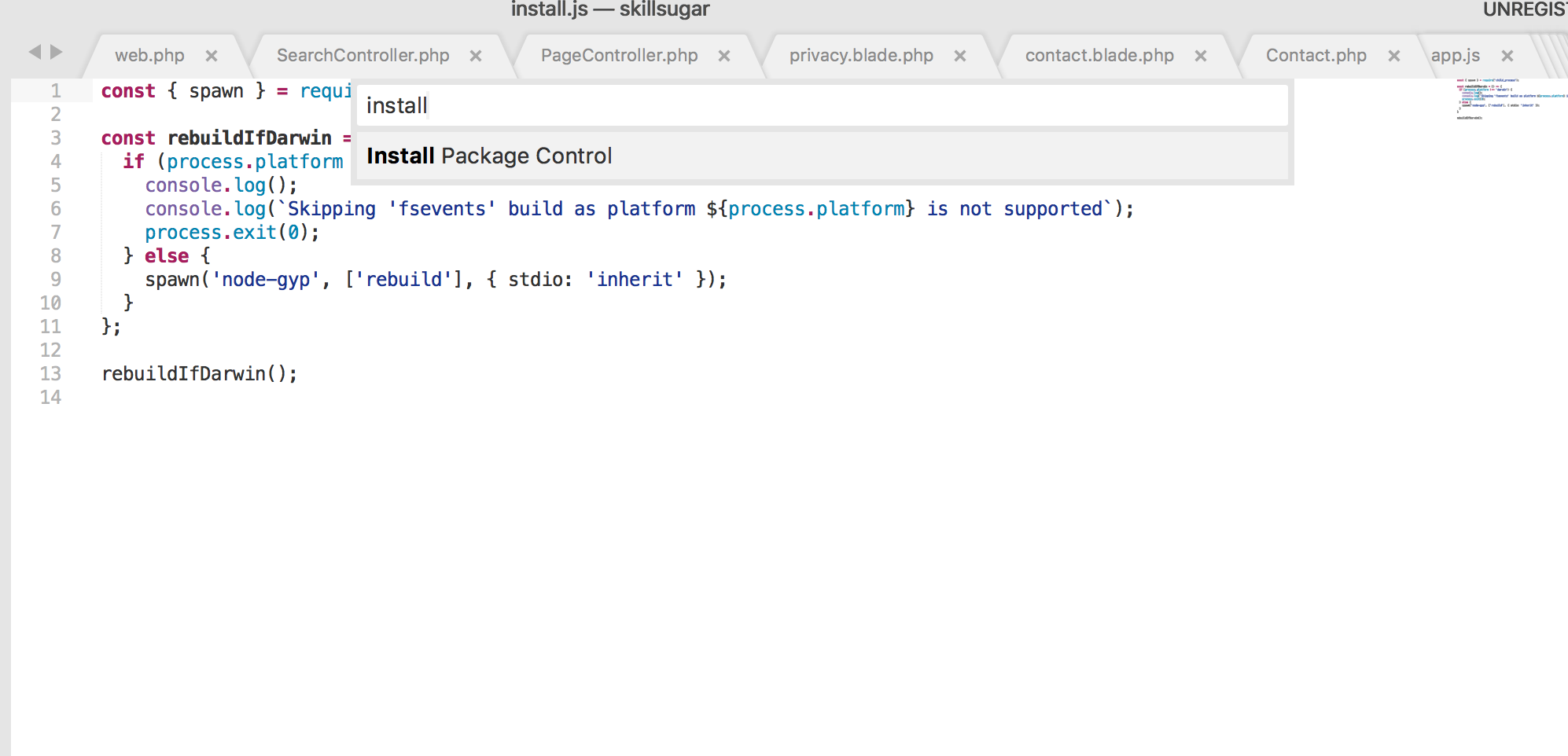 sublime text 3 install package control