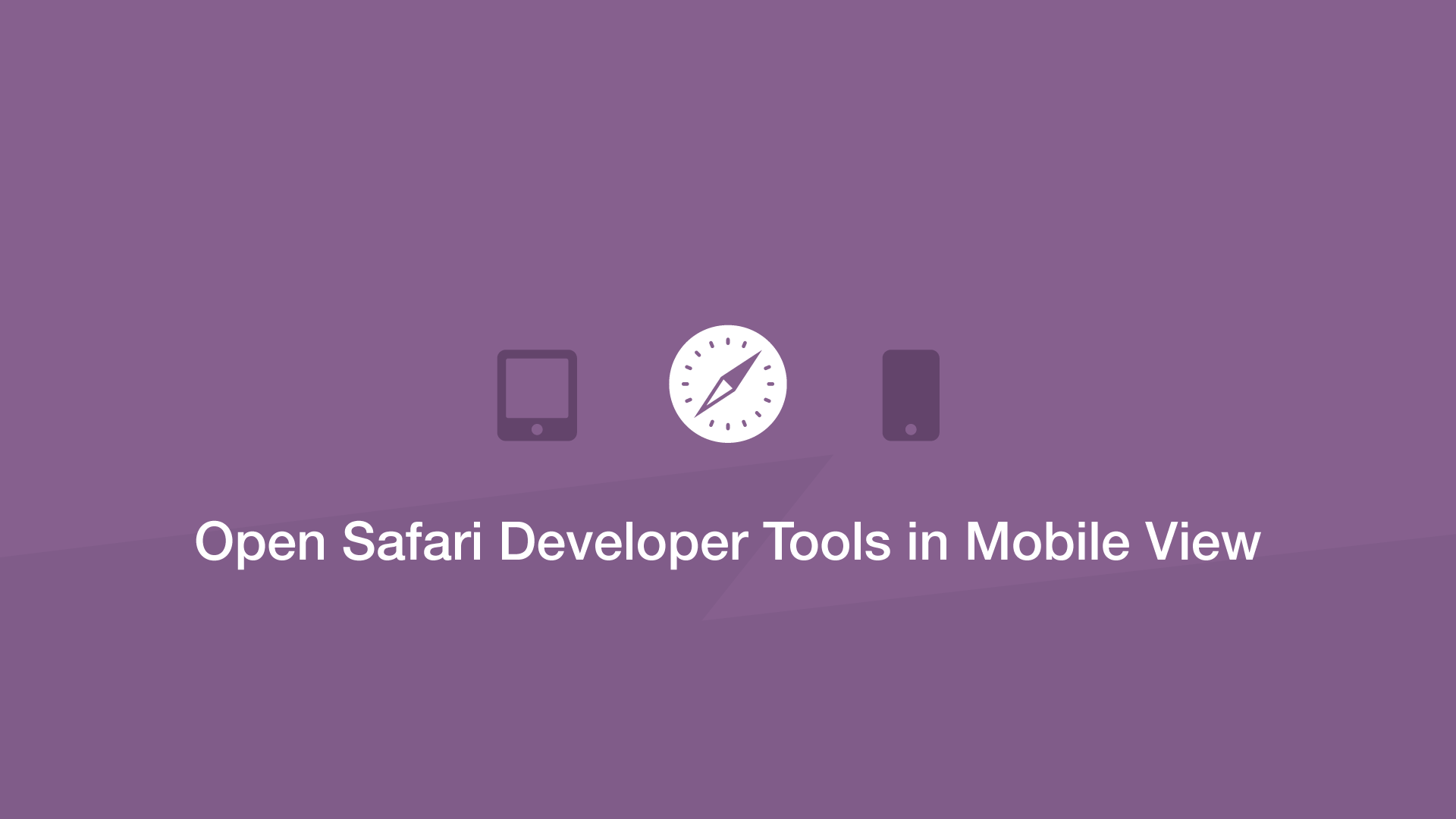 mobile safari developer tools